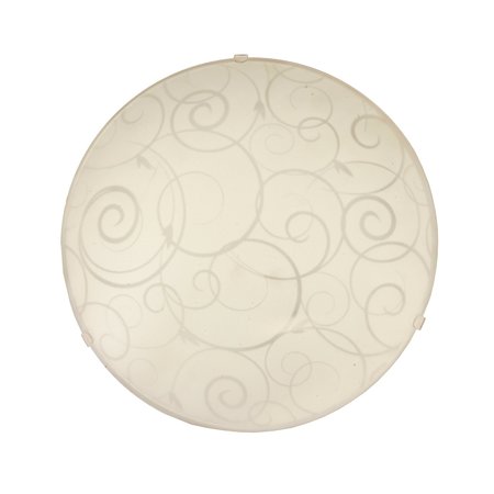 Simple Designs Round Flushmount Ceiling Light with Scroll Swirl Design FM3000-WHT